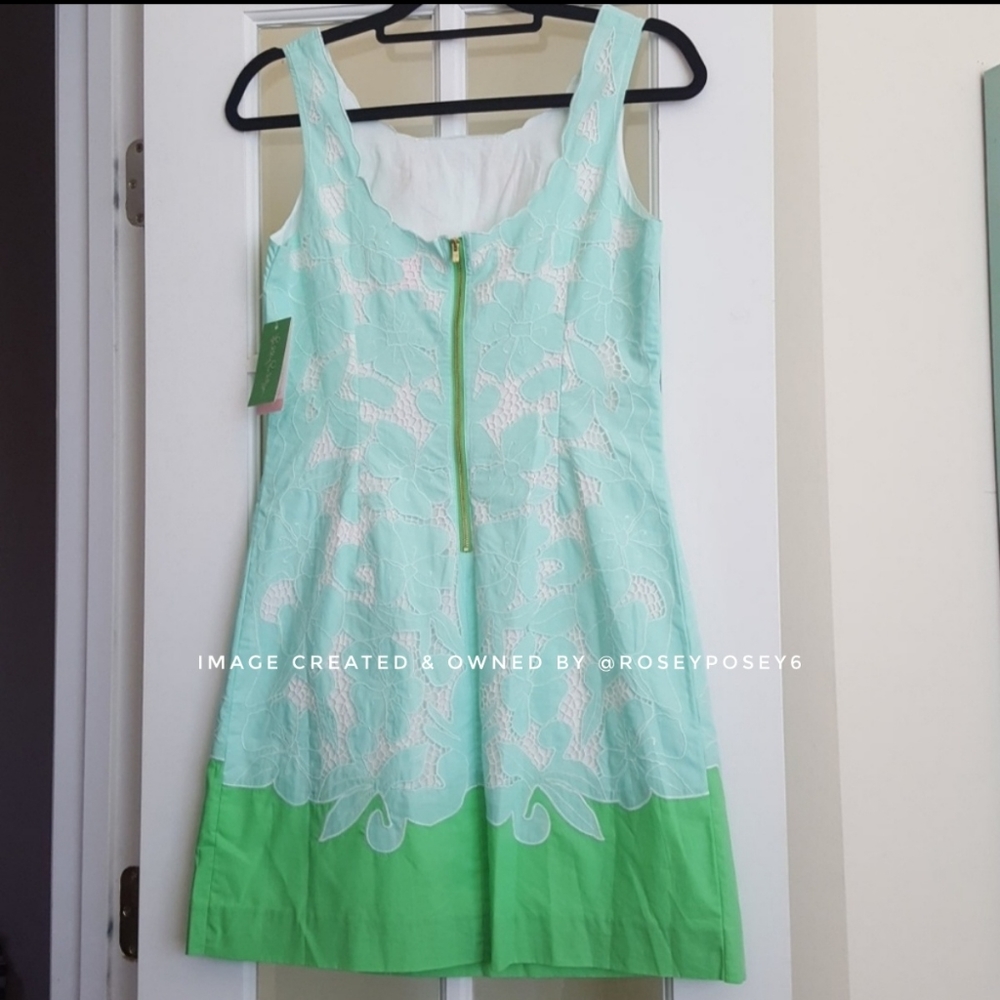 New Lilly Pulitzer "Sand Bar Blu" Eyelet Capricia Shift dress NWT - Picture 3 of 9